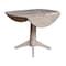 International Concepts Round 42 in Round Dual Drop Leaf Pedestal Table, 30.3 inH, Washed Gray Taupe, 42 W, 42 L, 30.3 in H K09-42DPT-27B - alternate 4
